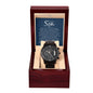 To our son - Black Chronograph Watch with Mahogany Box