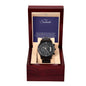 To My Soulmate - Black Chronograph Watch with Mahogany Box