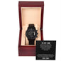 To My son - Black Chronograph Watch with Mahogany Box