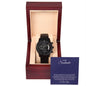 To My Soulmate - Black Chronograph Watch with Mahogany Box