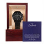 To My Soulmate - Black Chronograph Watch with Mahogany Box