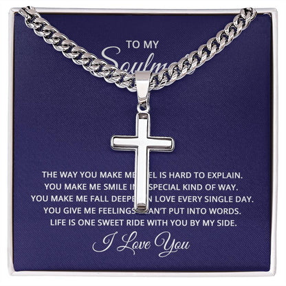 To My Soulmate - Artisan Cross on Cuban Link Chain